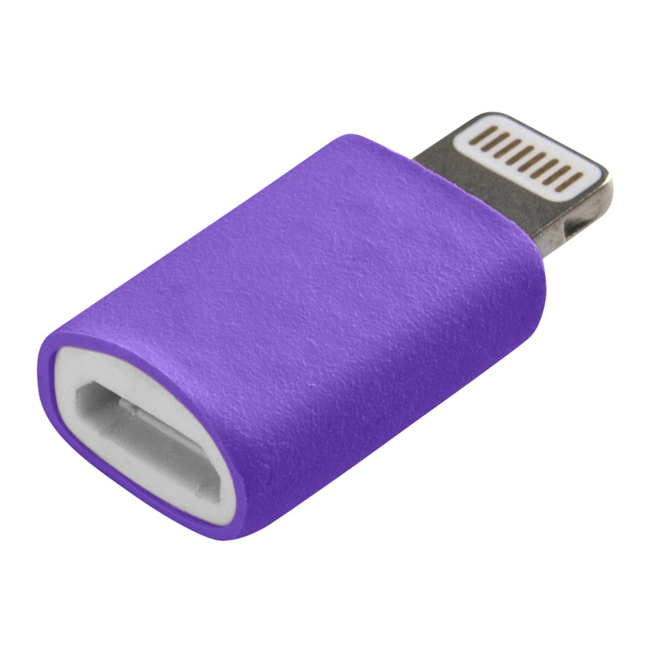 Lightning Adapter für iPhone Micro USB lila