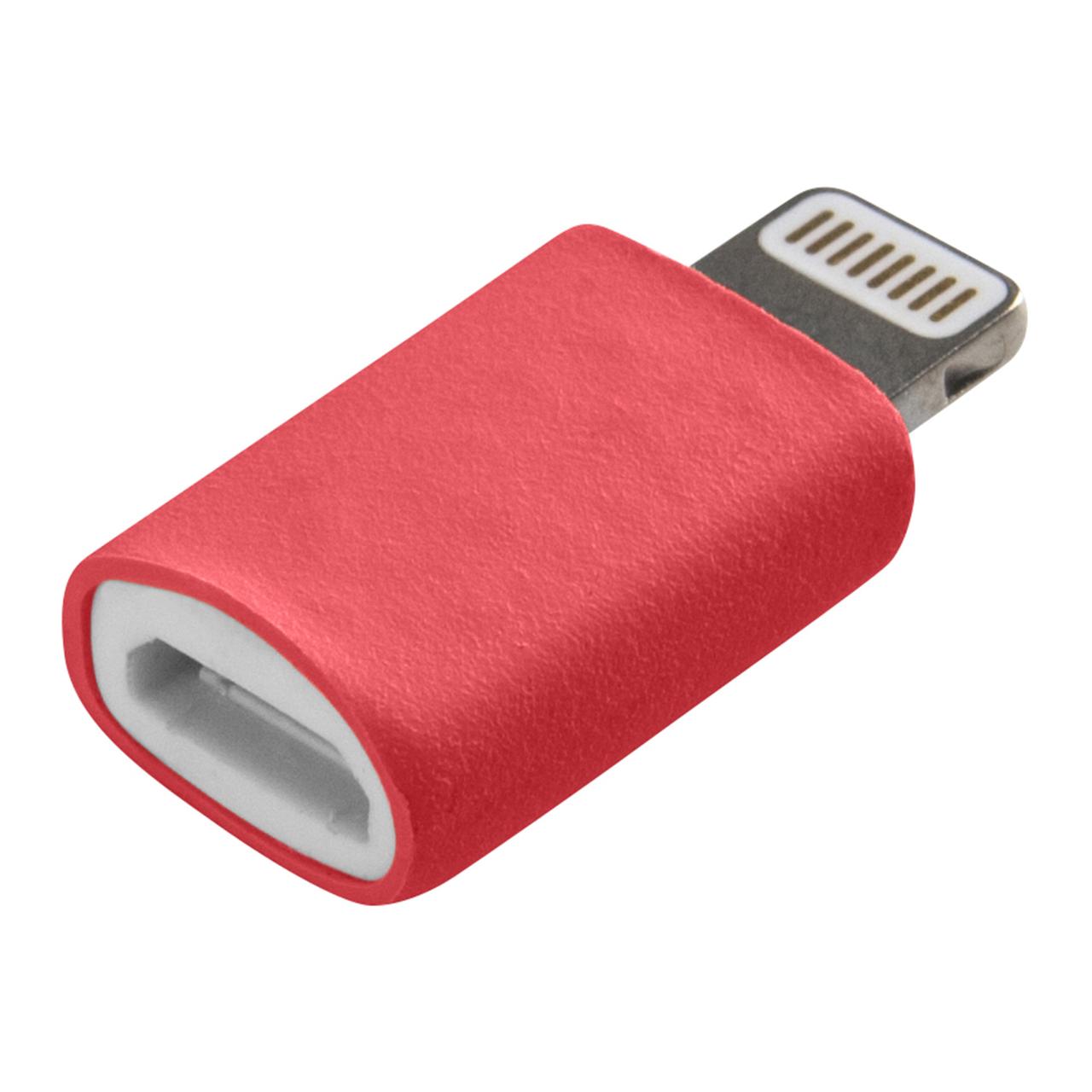 Lightning Adapter für iPhone Micro USB rot