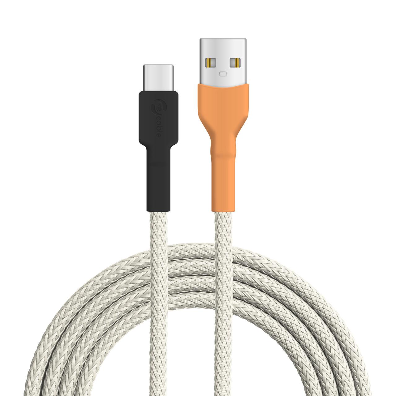 recable Standard USb Kabel mit modernem USB-C-Anschluss für das Fairphone 4 in weiß