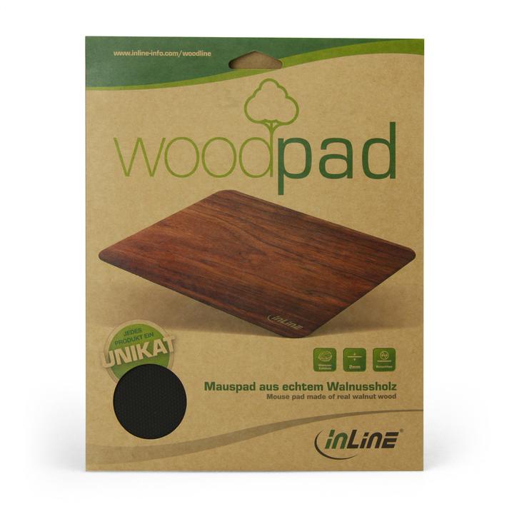 InLine WoodPad Echtholz Mauspad Holz