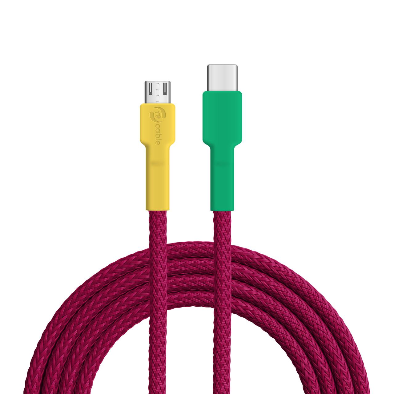 recable USB-C auf Micro-USB Kabel Gouldamadine gefärbtes PET