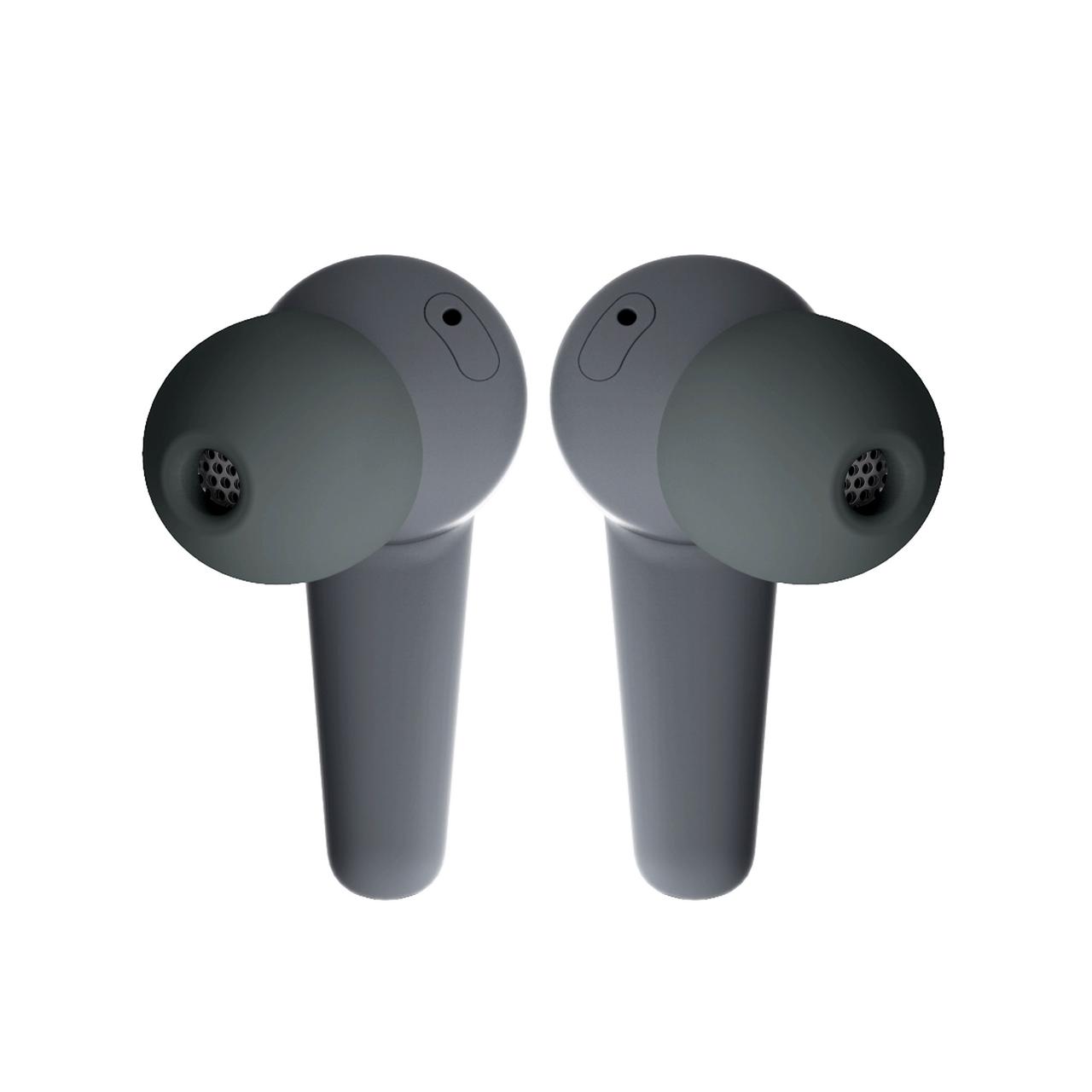 Fairphone Kopfhörer in Grau mit 3 Größen Ohrstöpseln für die perfekte Passform, Frontansicht
