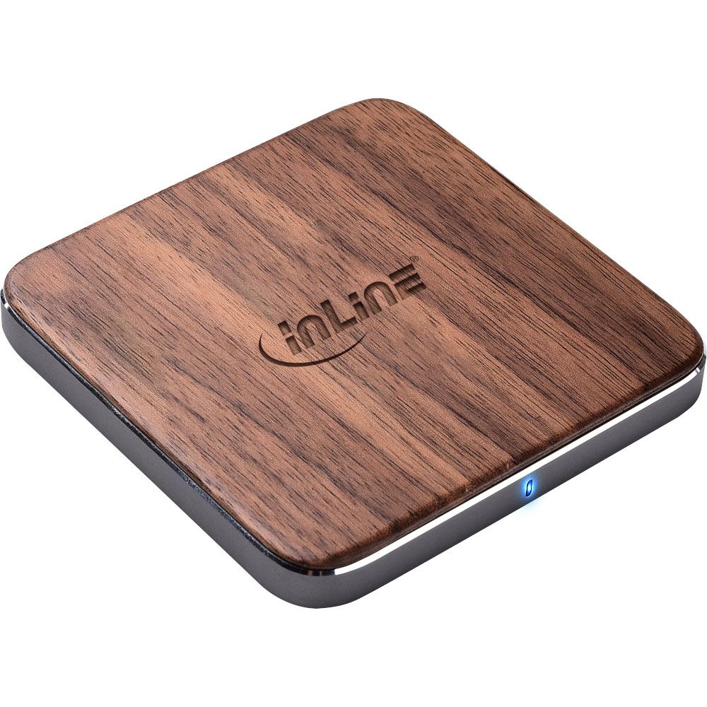 InLine® Qi woodcharge – Wireless Fast Charger