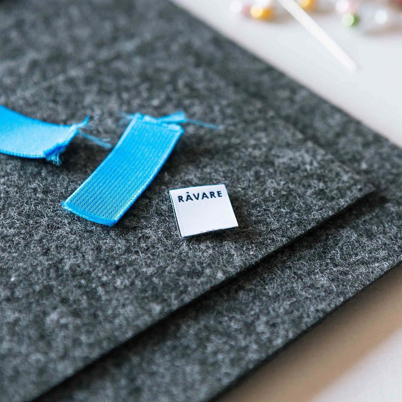 RÅVARE Handyhülle aus Filz für Fairphone 4 mit Fronttasche in meerblau und grau