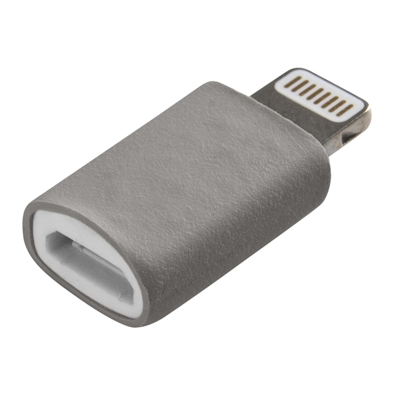 Lightning Adapter für iPhone Micro USB grau