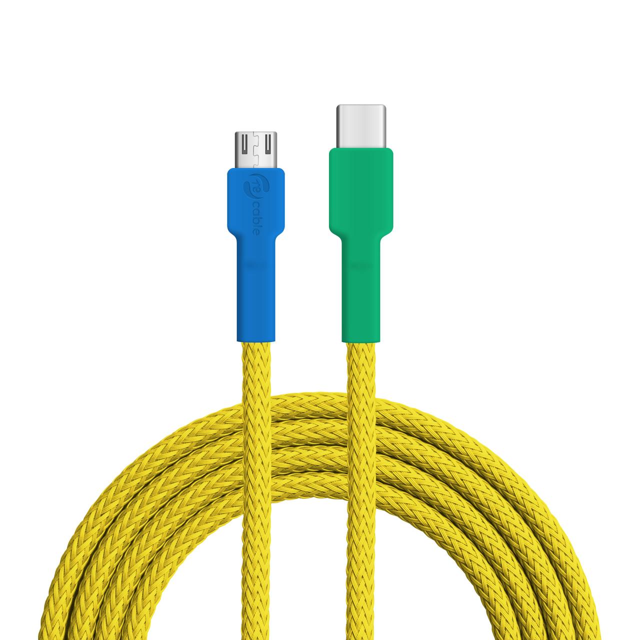 recable USB-C auf Micro-USB Kabel Gelbbrustara gefärbtes PET