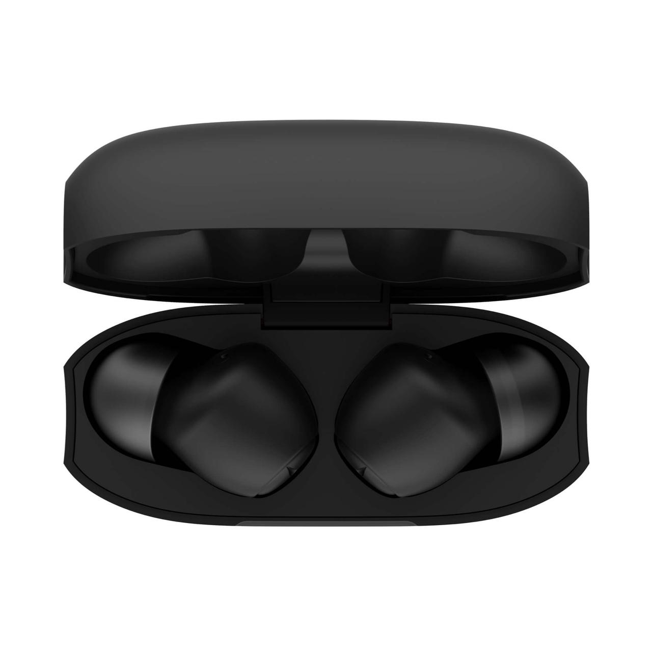 Bluetooth-Kopfhörer mit Schnellade-Technologie und Mikrofon, offene Ladebox Innenansicht